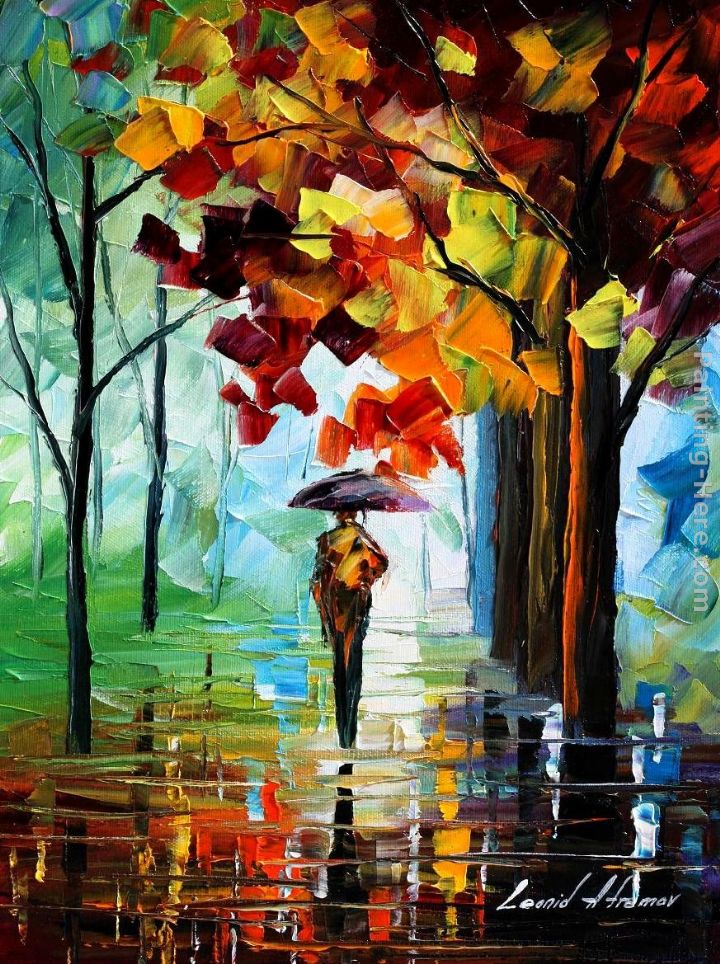 MORNING RAIN painting - Leonid Afremov MORNING RAIN art painting